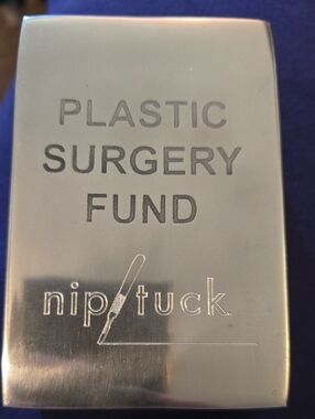 nip/tuck Plastic Surgery Fund Silver Piggy Bank